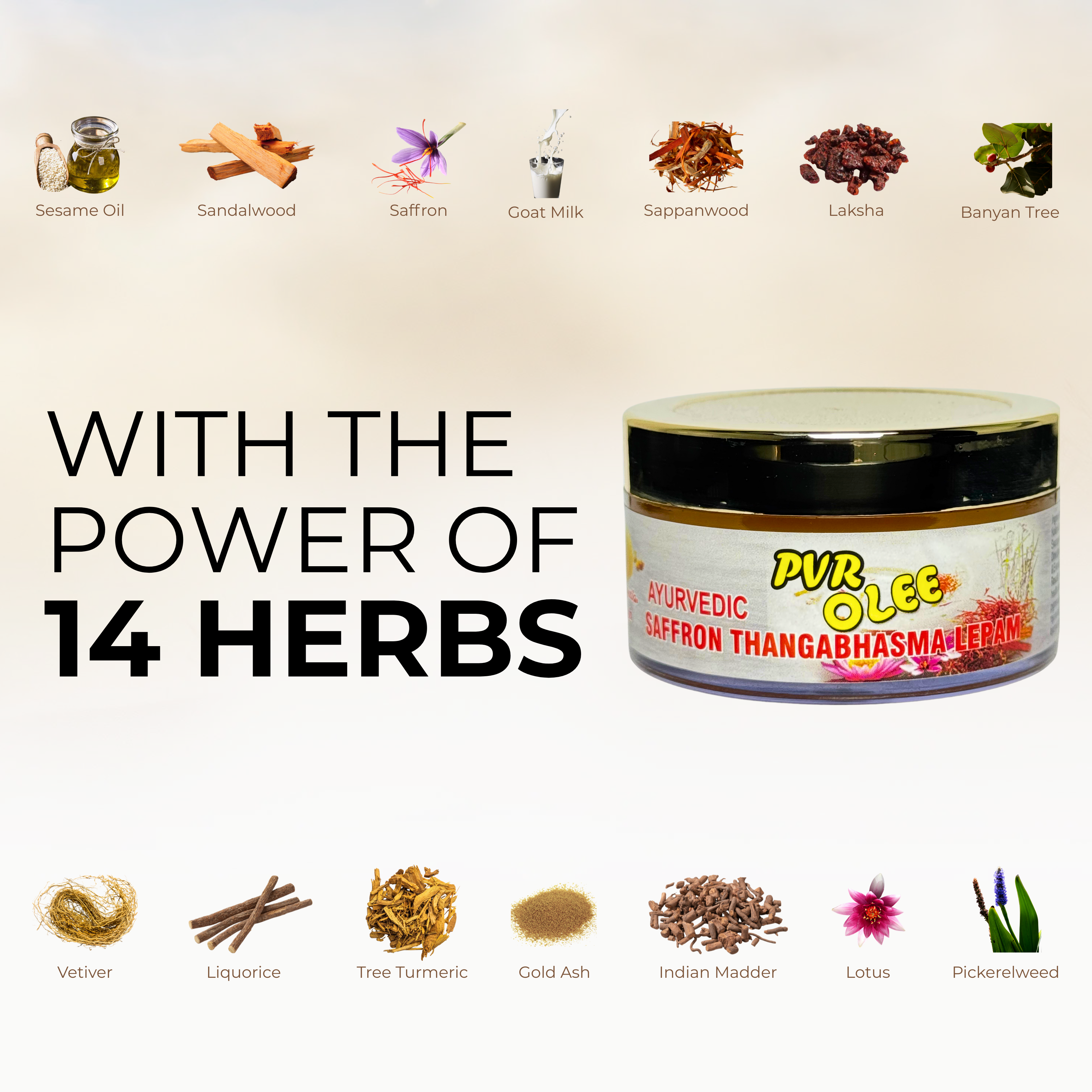 AYURVEDIC SAFFRON THANGABHASMA LEPAM